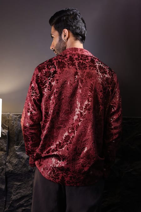 Label Muslin Maroon Designer Brasso Shirt 