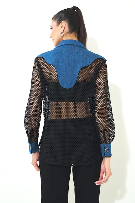 Qala Clothing Utility Denim Mesh Shirt 