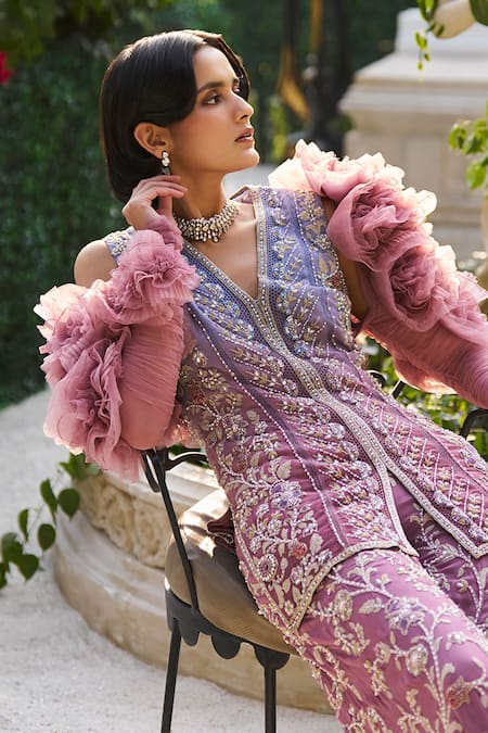 Supria Munjal Designer Shimmer Georgette Kurta & Pant Set 