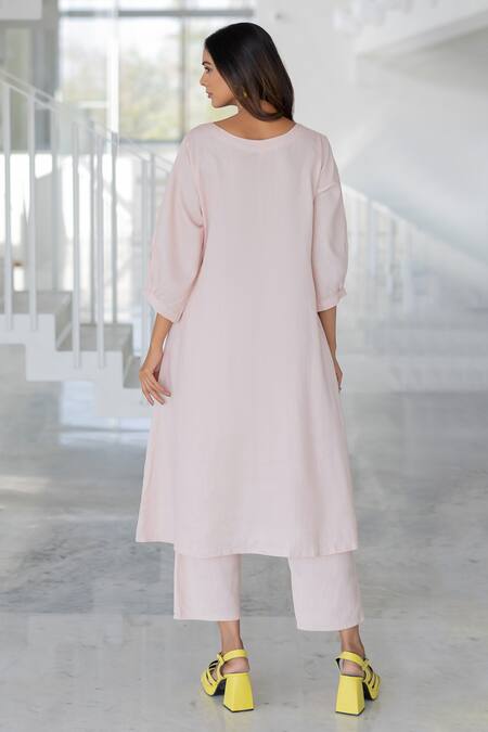 Silai Studio Blush Basil Applique Kurta 