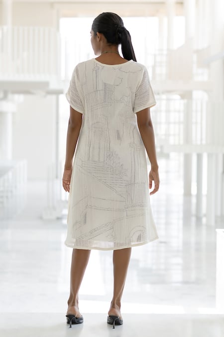 Silai Studio Vanilla Mesh Dress  