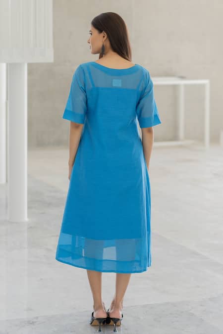 Silai Studio Azure Black Applique Dress 