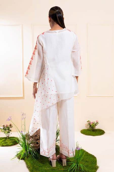 The White Tree Studio Cascading Chanderi Pant Co-ord Set 