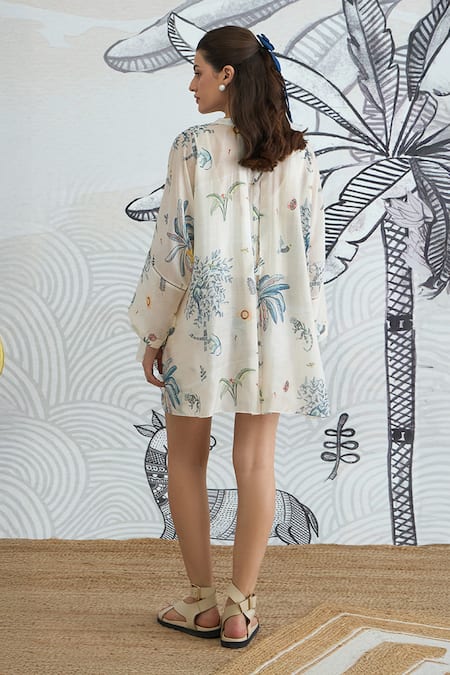 Shivani Bhargava Digital Print Chanderi Tunic & Shorts Set 