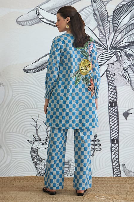 Shivani Bhargava Check Flower Co-Ord Set 