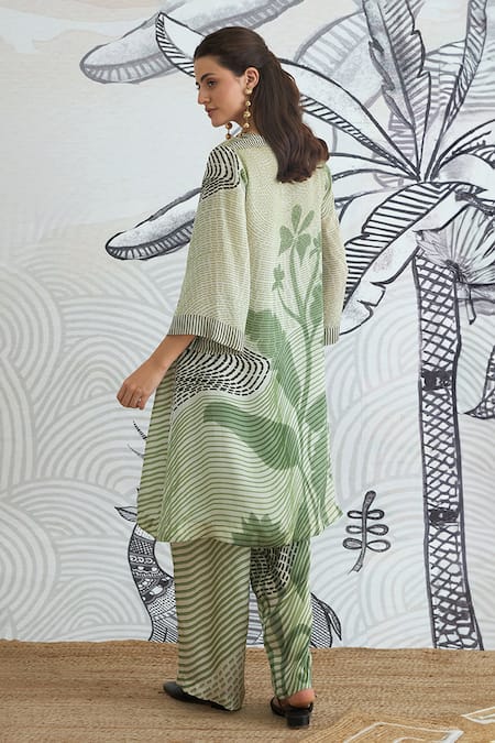 Shivani Bhargava Green Texture High Low Tunic 