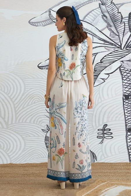Shivani Bhargava Jungle Digital Print Waistcoat & Pant Set 