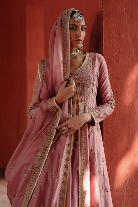 Buy Jigar Mali Purple Chanderi, Organza Embroidery Round Neck Designer Lehenga Set Online at Aza Fashions Buy_Jigar Mali_Purple Chanderi, Organza Embroidery Round Neck Designer Lehenga Set _Online_at_Aza_Fashions