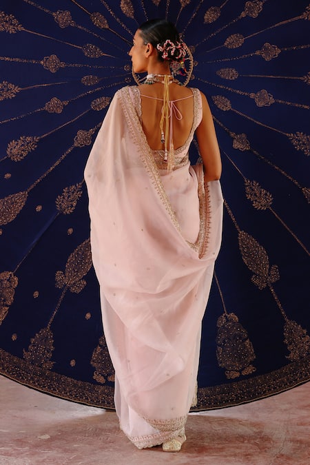 Jigar Mali Designer Organza Chanderi Saree Set 