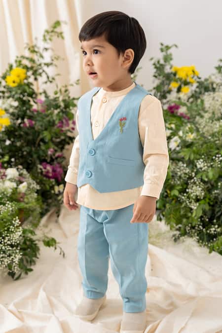 Tiber Taber Designer Blue Cotton Boys Suit 