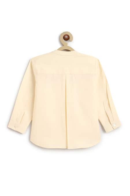 Tiber Taber Cream Cotton Embroidery Designer Shirt Online at Aza Fashions Tiber Taber_Cream Cotton Embroidery Designer Shirt _Online_at_Aza_Fashions