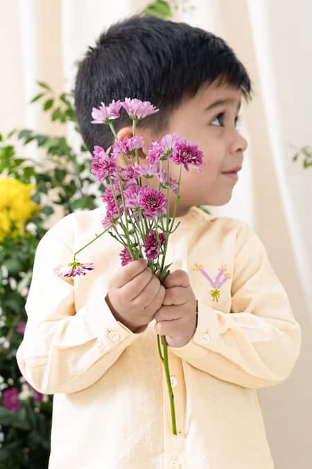 Shop Tiber Taber Cream Cotton Embroidery Designer Shirt at Aza Fashions Shop_Tiber Taber_Cream Cotton Embroidery Designer Shirt _at_Aza_Fashions