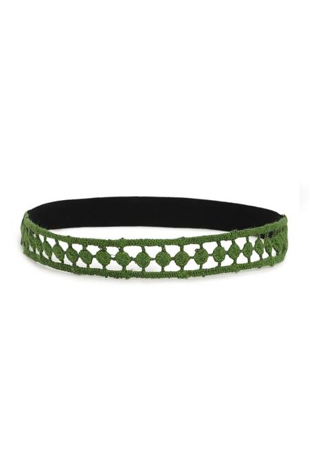 Tiber Taber_Green Cotton Embroidery Dress Set _Online_at_Aza_Fashions