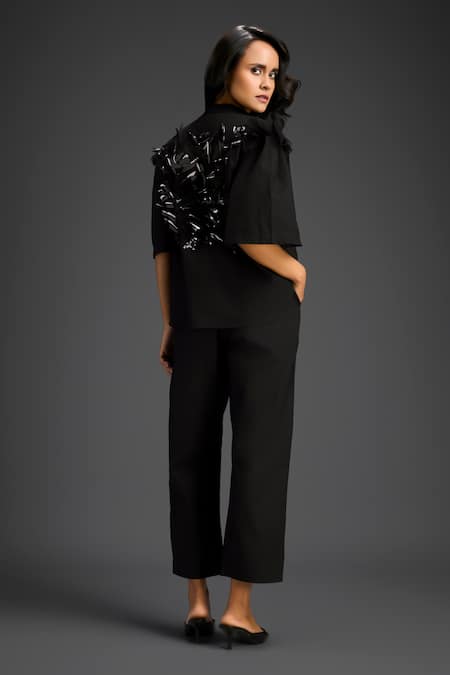 Deepika Arora Black Designer Shirt & Pant Set 