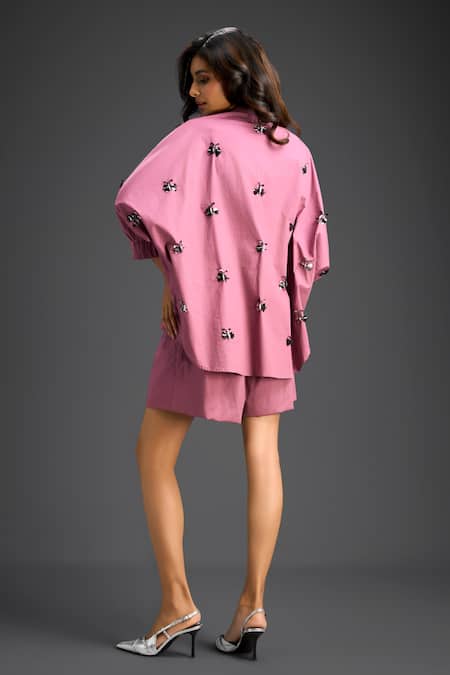 Deepika Arora Pink Designer Shirt & Shorts Set 