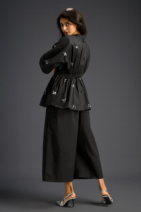 Deepika Arora Designer Black Shirt & Pant Set 