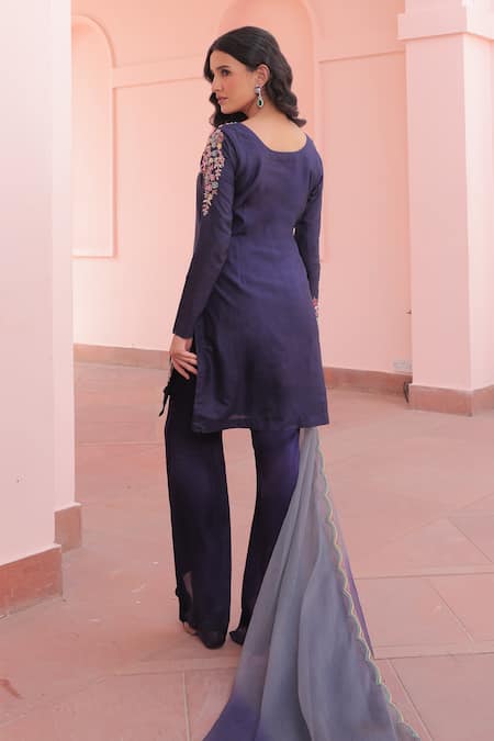 Label Astha Chhabra Designer Deep Purple Kurta Set 