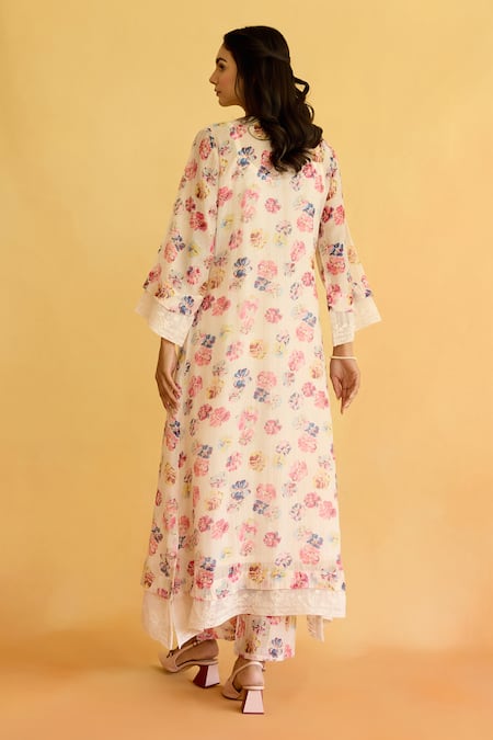 Naaz By Noor Floral Printed Kurta Pant Set 