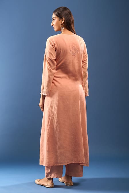 Samyukta Singhania Chanderi Chikankari Kurta Set 