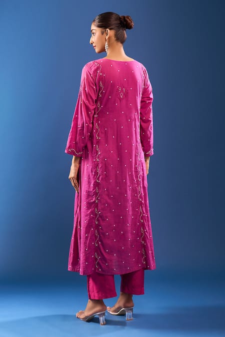 Samyukta Singhania Chanderi Chikankari Kurta Set 