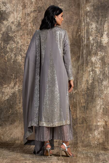 House Of Kotwara Art Deco Georgette Kurta Set 