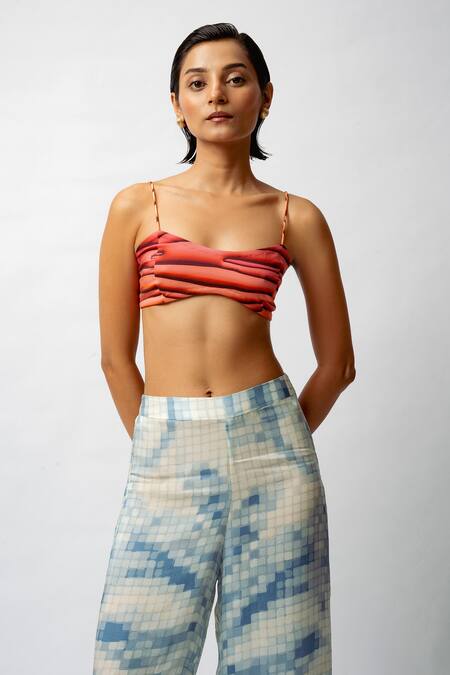 Forty Four_Multi Color Satin Scoop Neck Printed Breeze Co-ord Set _Online_at_Aza_Fashions