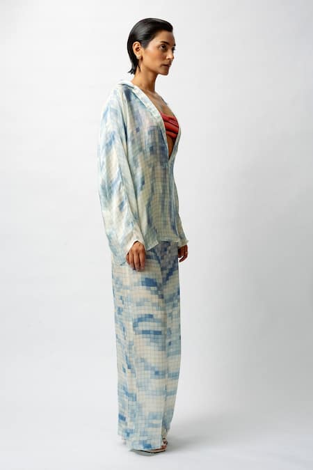 Buy_Forty Four_Multi Color Satin Scoop Neck Printed Breeze Co-ord Set 