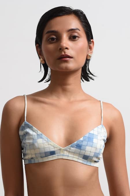 Forty Four_Blue Satin Halter Neck, Allure Backless Resort Gown _Online_at_Aza_Fashions