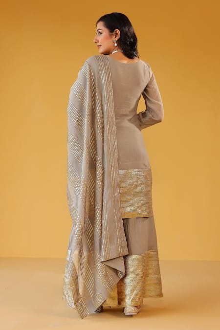 Palak & Mehak Chanderi Kurta Sharara Set 