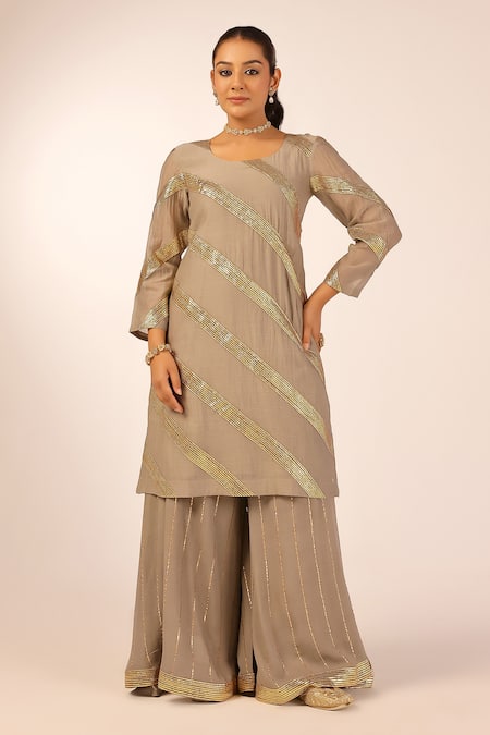 Palak & Mehak Designer Chanderi Kurta Sharara Set 