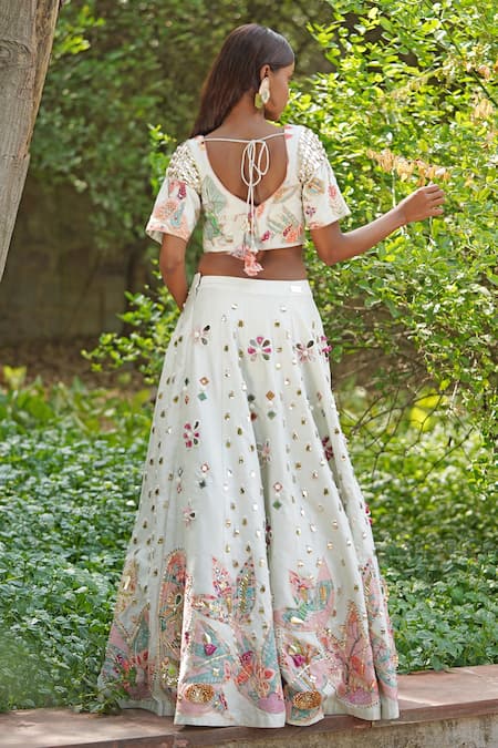 Soniya G Light Pastel Green Embroidered Lehenga Set 