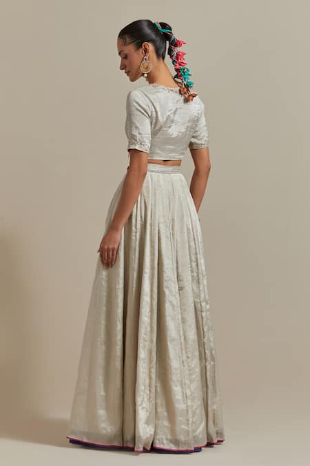 Vinusto Silver & Hot Pink Designer Lehenga Set 