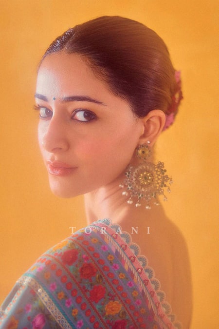 Torani Purple Jersey Embroidery V-neck Dil Nawaz Nasreen Zarqa Saree Set Online at Aza Fashions Torani_Purple Jersey Embroidery V-neck Dil Nawaz Nasreen Zarqa Saree Set_Online_at_Aza_Fashions