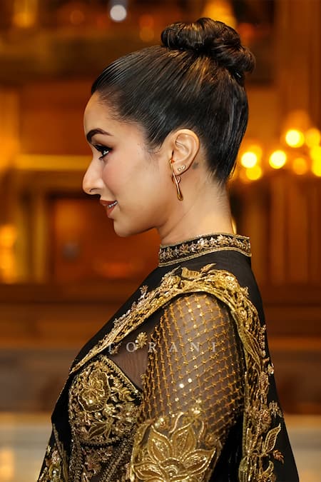 Buy_Torani_Black Embroidery High Neck Siyaahi Aadhira Corset Set 