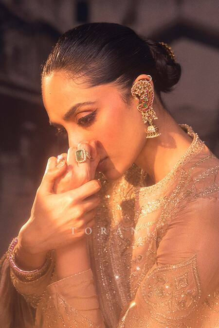 Buy_Torani_Green Jersey, Brocade, Silk, Tissue Zari, Talai Jahaanaara Khada Kurta Set