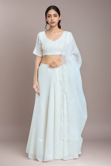 Samyukta Singhania Shimmering Snowflake Sequin Embroidered Lehenga Set 