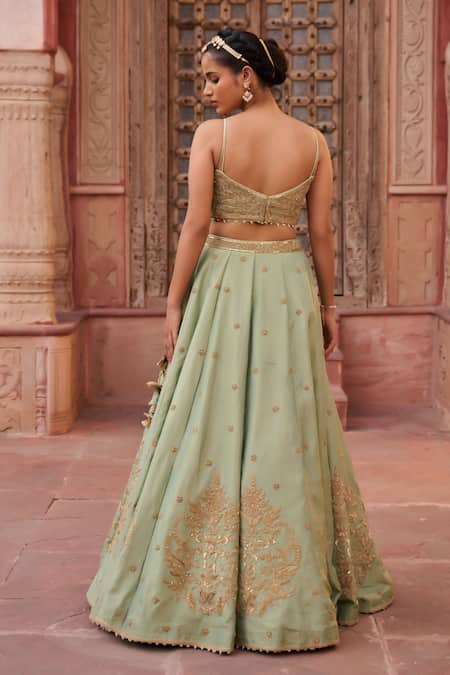 Kapda Dori Mint Green Designer Lehenga Set 