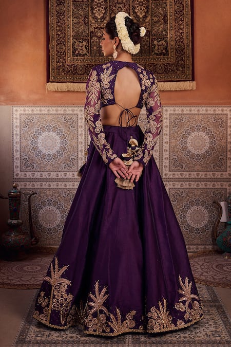 Kapda Dori Designer Purple Lehenga Set 