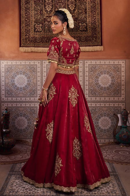Kapda Dori Maroon Designer Lehenga Set 