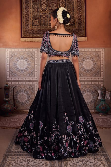 Kapda Dori Black Embroidered Lehenga Set 