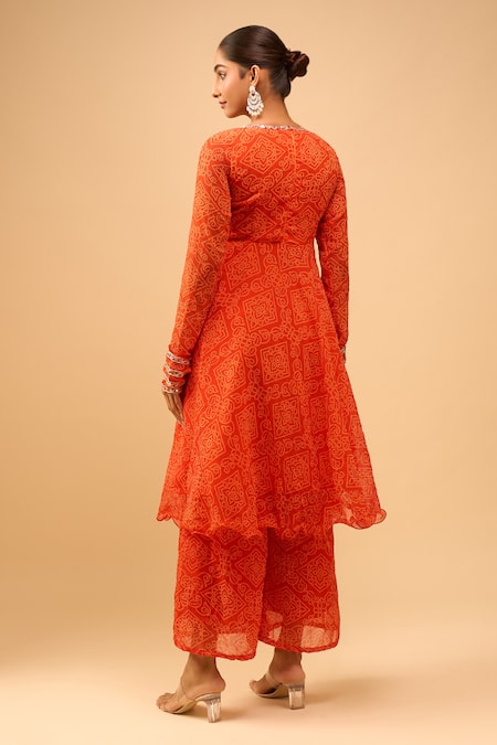 Naintara Bajaj Embroidered Bandhani Anarkali Set 