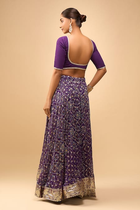 Naintara Bajaj Purple Bandhani Lehenga Set 