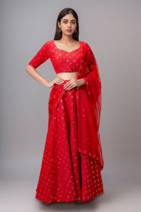 Samyukta Singhania Mirrorwork Embellished Lehenga Set 