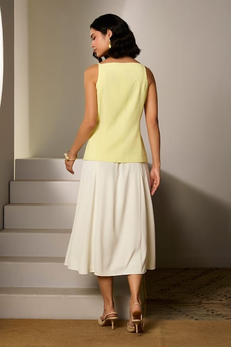 Label Deepika Nagpal Butter Yellow Zora Co-ord Set 