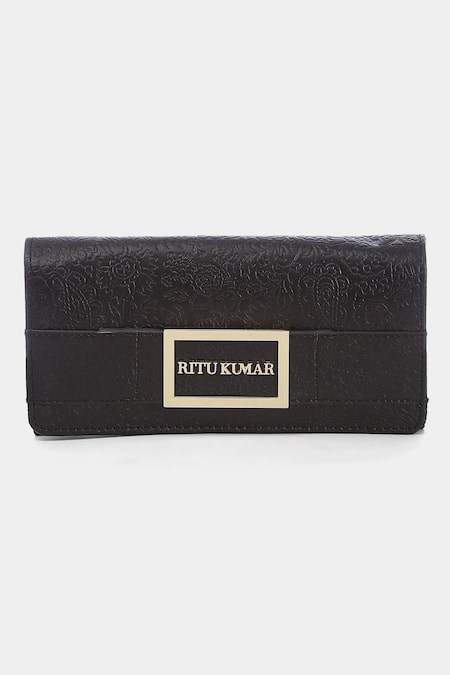 Ritu Kumar Black Designer Leather Wallet 