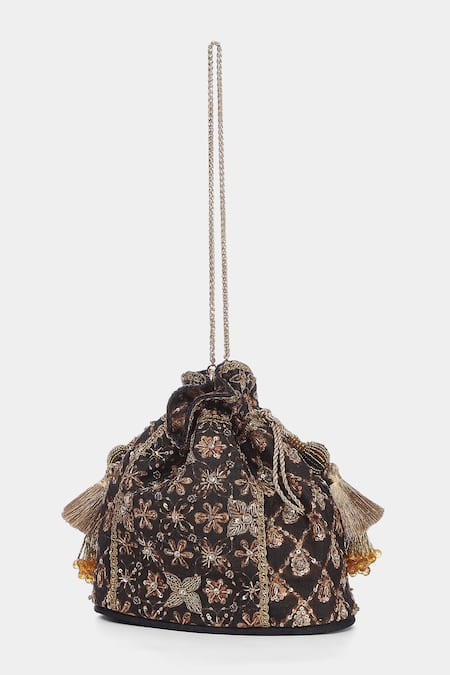 RI.Ritu Kumar Embroidered Silk Dupion Handbag 