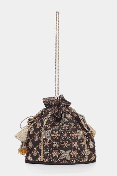 RI.Ritu Kumar Embroidered Silk Dupion Handbag 