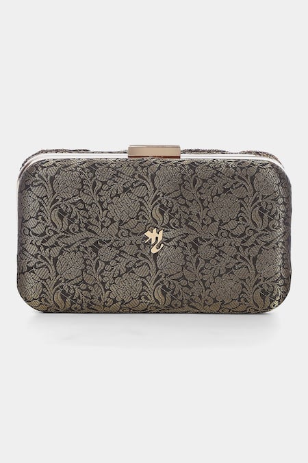 RI.Ritu Kumar Designer Ethica Brown Clutch