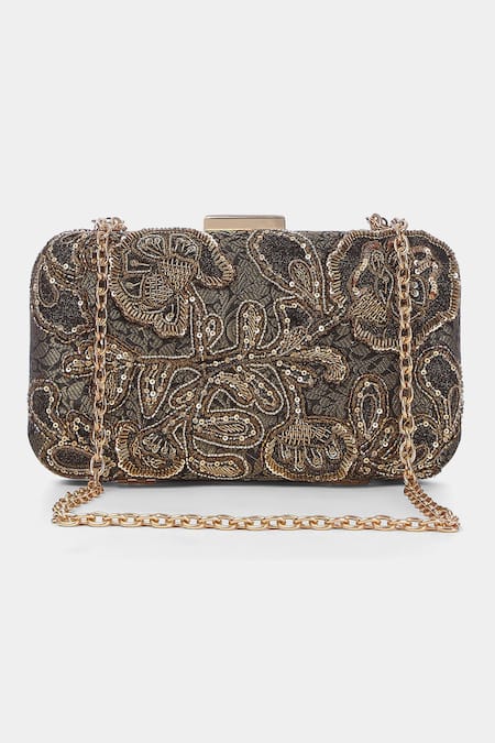 RI.Ritu Kumar Designer Ethica Brown Clutch