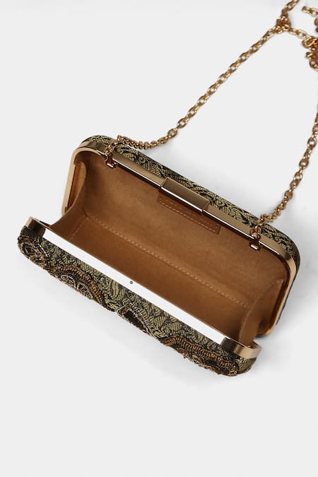 Buy RI.Ritu Kumar Brown Embroidery, Sequins Designer Ethica Clutch Online at Aza Fashions Buy_RI.Ritu Kumar_Brown Embroidery, Sequins Designer Ethica Clutch _Online_at_Aza_Fashions